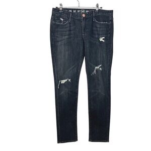 Earnest Sewn‎ Harlan Cigarette Crop Jeans Black Distressed Skinny Fit Size 28